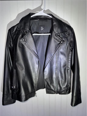 Girls Art Class Black Faux Leather Moto Jacket